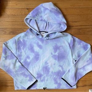 PINK Cropped Pullover Fleece Hoodie